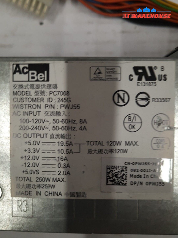- 2x Dell Vostro 230 Desktop 250W Power Supply PWJ55 0PWJ55 PC7068  