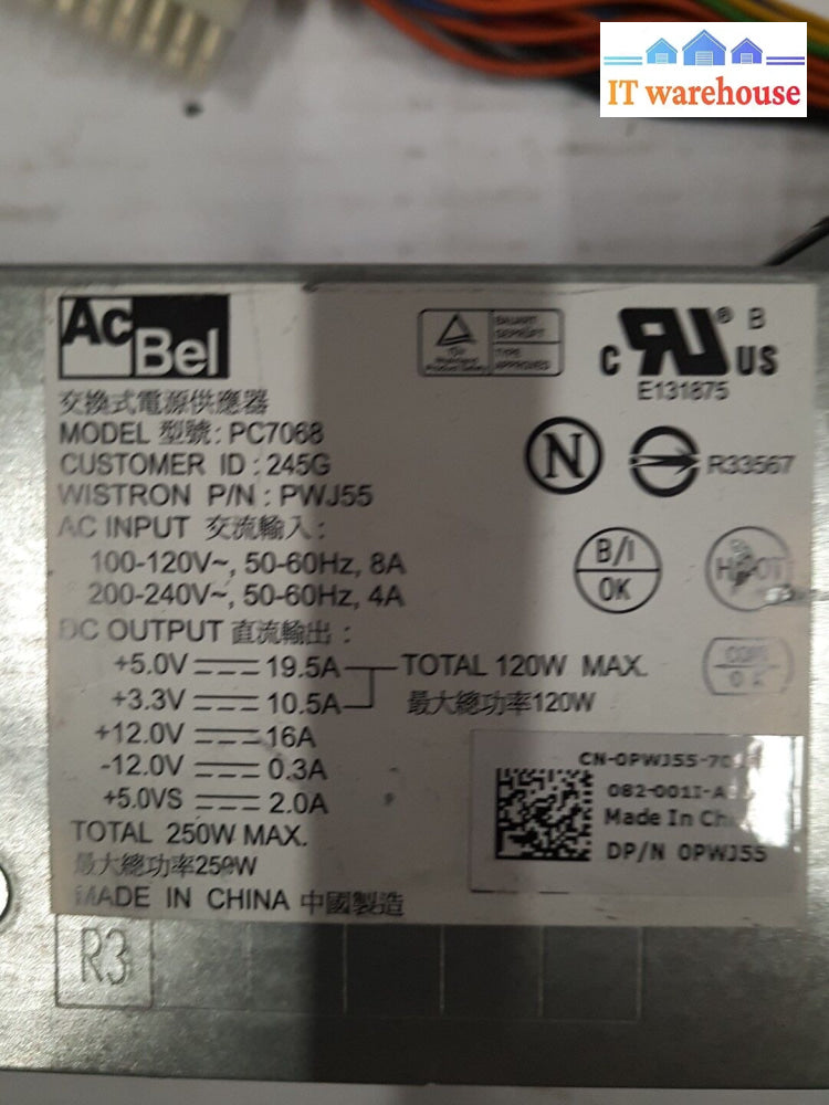 - 2X Dell Vostro 230 Desktop 250W Power Supply Pwj55 0Pwj55 Pc7068