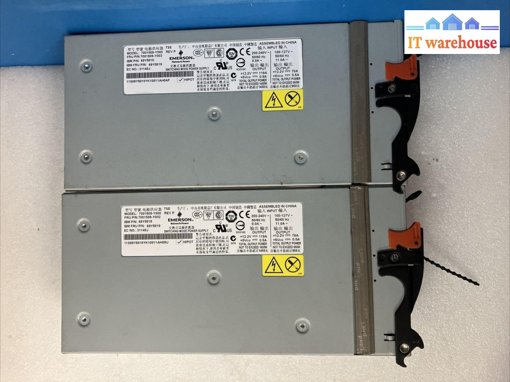 2x Emerson 7001509-Y000 Power Supply For IBM BladeCenter PSU 69Y5818 69Y5819 ~