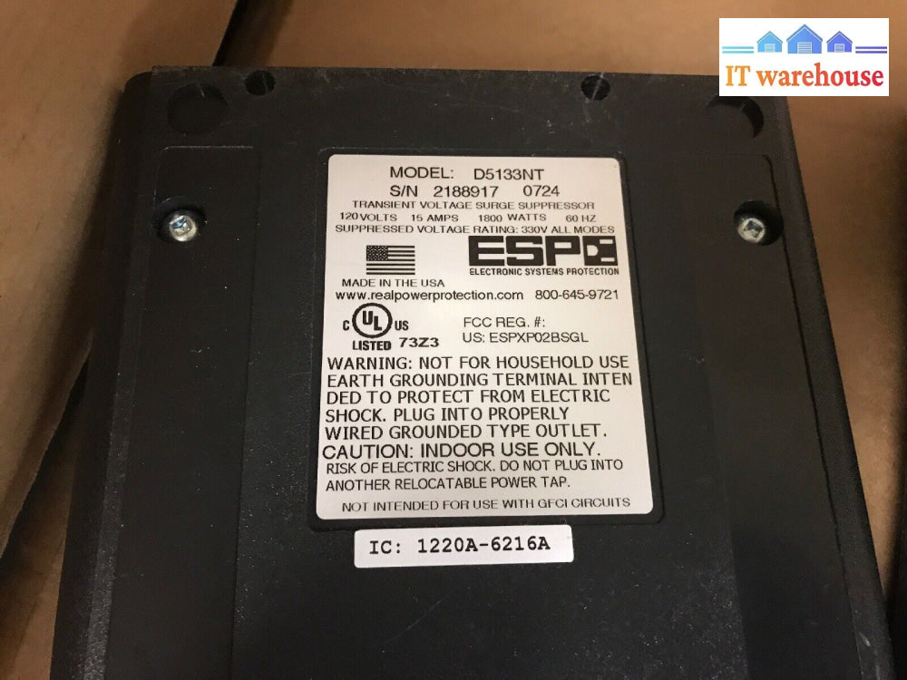 2X Esp D5133Nt 15 Amp 120 Volt Digital Copier Surge Protector Power Filter @@@