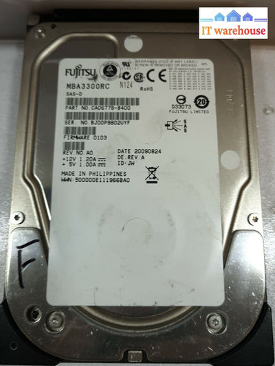 - 2X Fujitsu Mba3300Rc Ca06778 300G 15K Rpm 3.5’ Sas Hdd @@@