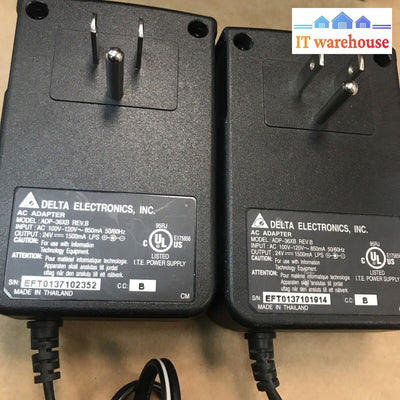 2x Genuine Delta Electronics AC Adapter Model: ADP-36XB Output: 24V - 1500mA