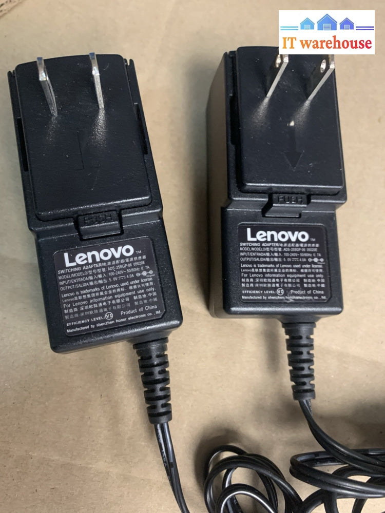 2x  Genuine Lenovo Switching Adapter Power Supply Cord OEM ADS-25SGP-06 5V 4A