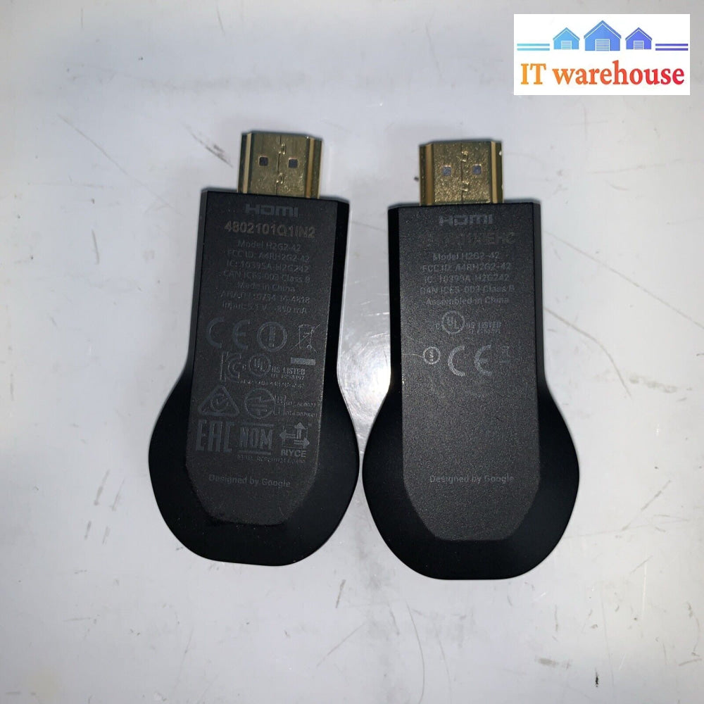 (2X) Google Chromecast H2G2-42 Black Gen1 Streaming Media Player Only (No Cable)