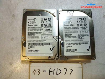 - 2x GP881 9F6066  DELL 146GB 3GB/S 10K RPM SAS 2.5-INCH HARD DRIVE TESTED