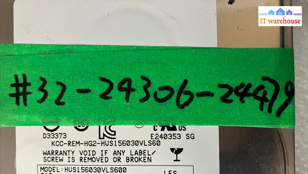 2X Hgst Hus156030Vls600 300Gb 15K 3.5’ Sas Hdd P/N 0B24479 W/ Caddy 005049034 ~