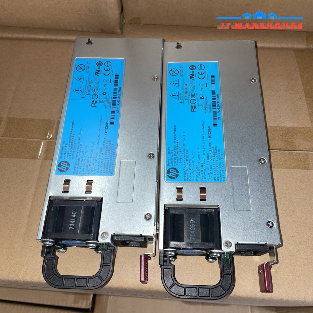 2X HP 460W DPS-460EB HSTNS-PD14/PR17/PL14 499249-001 511777-001 Server PSU -