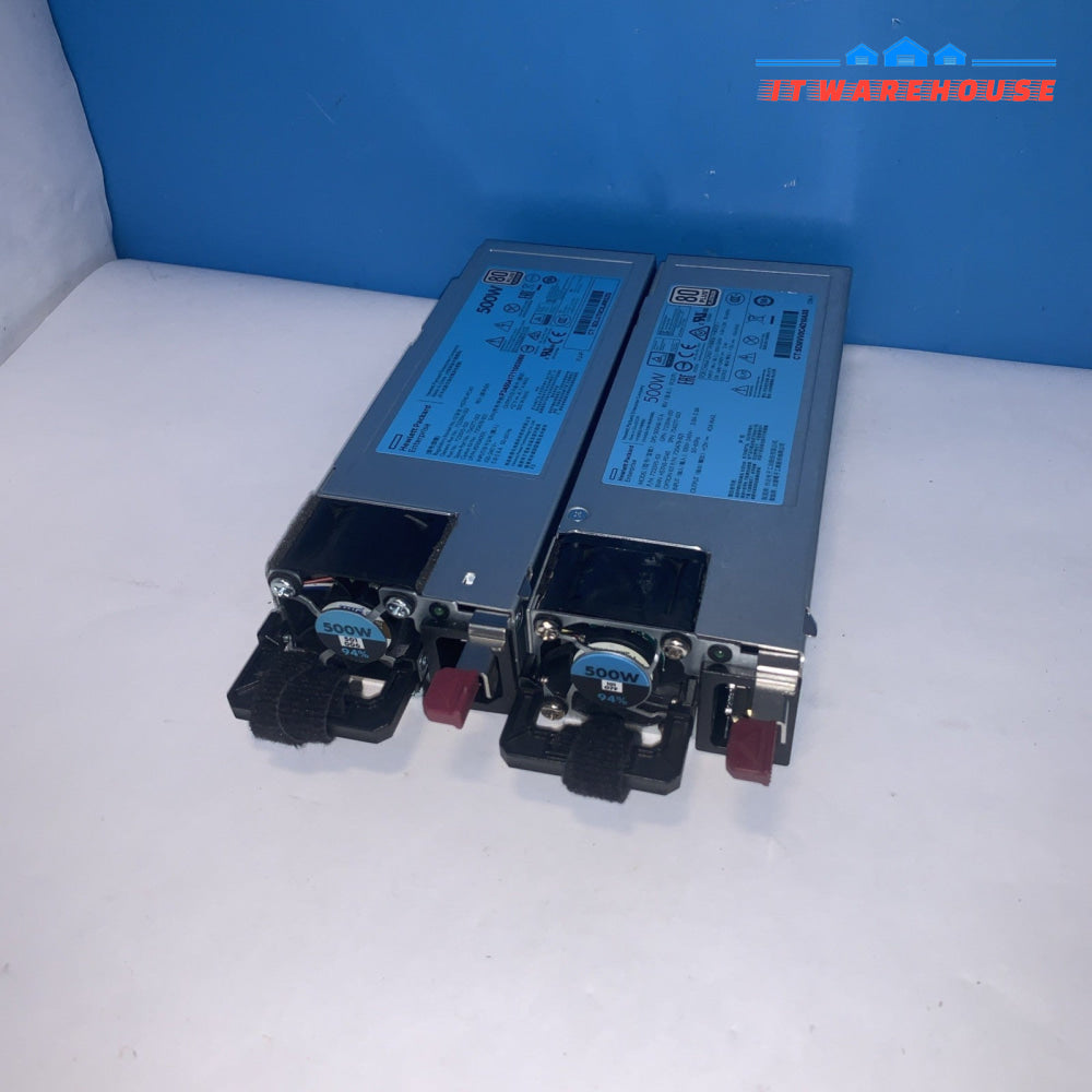 2x HP 754377-001 500W 80+ Platinum PSU For ProLiant DL360 DL380 ML350 Gen9 Gen10