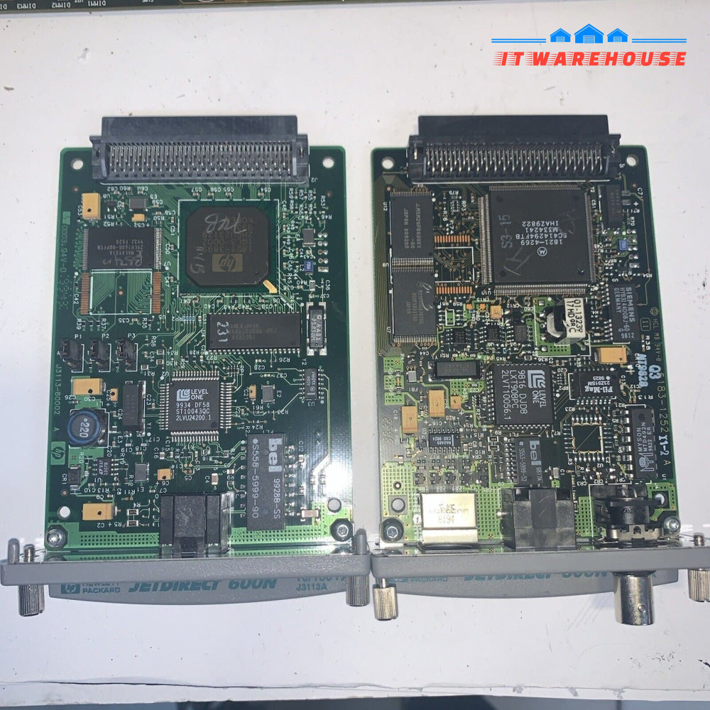 (2x) HP JETDIRECT 600N J3113A /J3111A 10/100TX PRINTER SERVER NETWORK CARD RJ-45