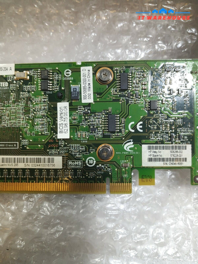 - 2x HP Nvidia NVS 295  256MB Display Port Video Card : 508286-002 / 578226-001
