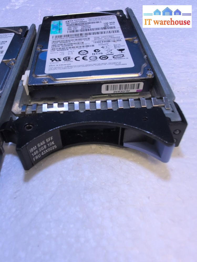 2x IBM 43X0824 43X0825 146. 8GB 2.5" SAS Hard Drive With Caddy Tested -