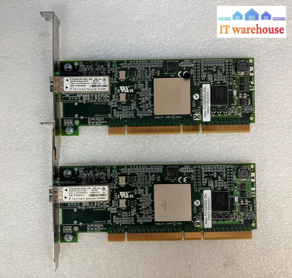 2X Ibm 80P4544 2Gbps Pci-X Single Port Lc Fiber Channel Adapter Card H13287A ~