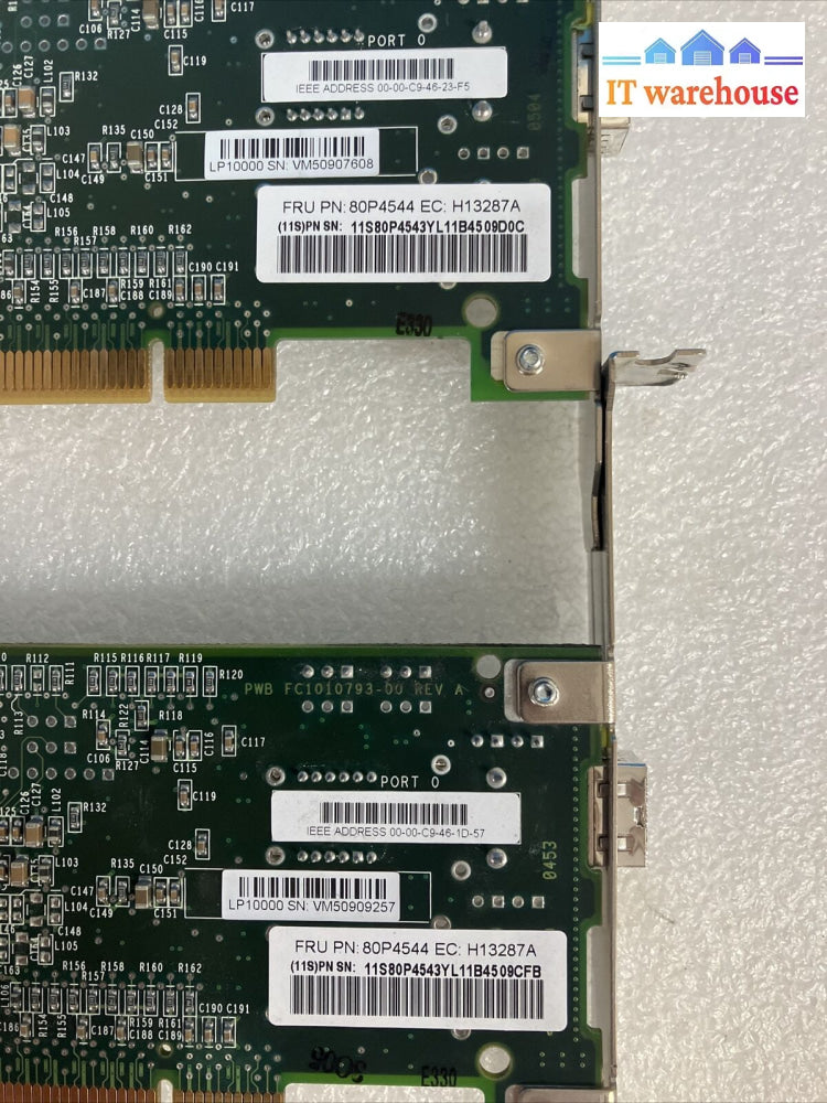 2X Ibm 80P4544 2Gbps Pci-X Single Port Lc Fiber Channel Adapter Card H13287A ~
