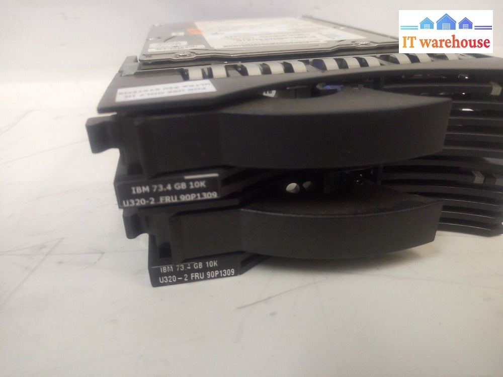 -2X Ibm Fru 90P1309 26K5152 Scsi 10K Rpm 73Gb Hard Drive W/ Caddy 25R4100 @@@