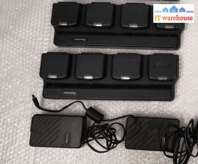 2x Intermec AC14 Quad Charger 852-065-001 W/ ADAPTER& 8X BATTERY @-