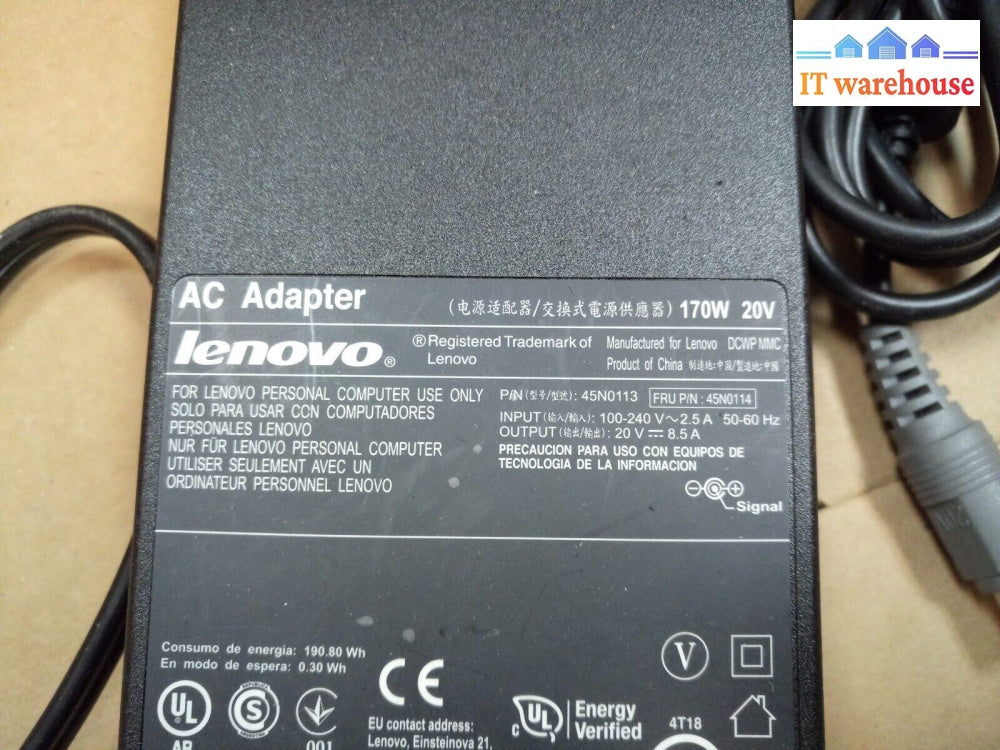 2X LENOVO AC adapter 170W 20V 8.5A 45N0114 45N0113