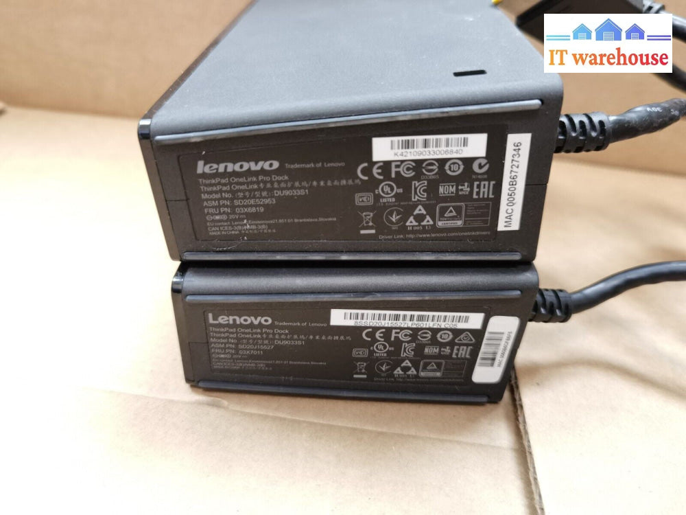 $ 2x Lenovo ThinkPad OneLink Pro Dock DU9033S1 tested