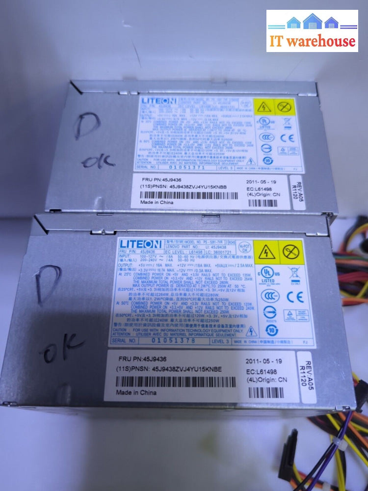 2x Liteon Lenovo 280W ATX Desktop Power Supply PS-5281 45J9436 *Tested* -