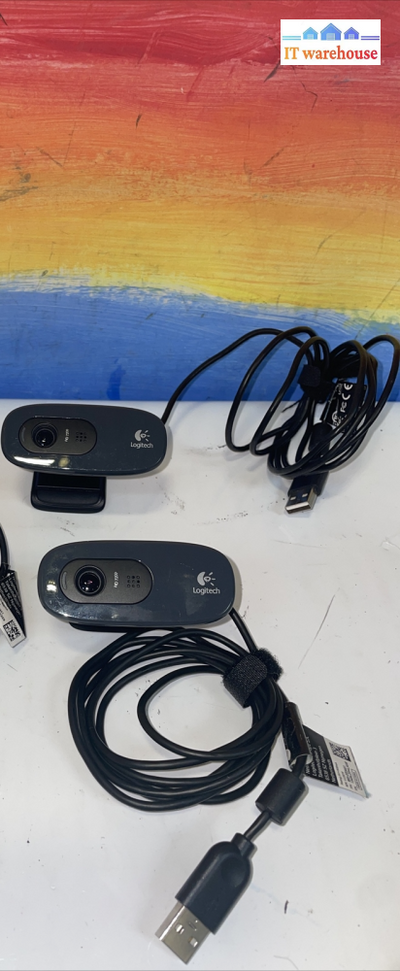 2x Logitech HD Webcam 720p logi V-U0018 Built In Microphone USB tested -