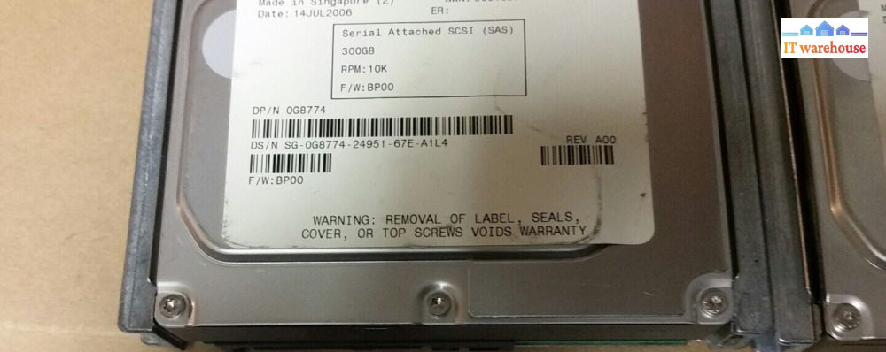 - 2x Maxtor Atlas 300GB SAS 10K RPM 3.5" Hard Drive  G8774  w/Tray @@@