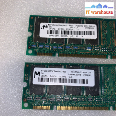 2x  Micron MT16LSDT3264AG-133B1 256MB PC133 SDRAM desktop Memory