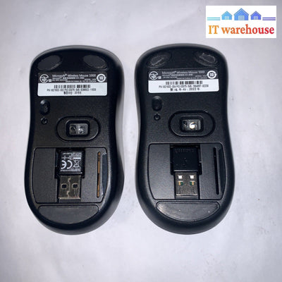 2x Microsoft Wireless Mouse 1000 Model:1454 PN: X821932-002( Mouse and Receiver)