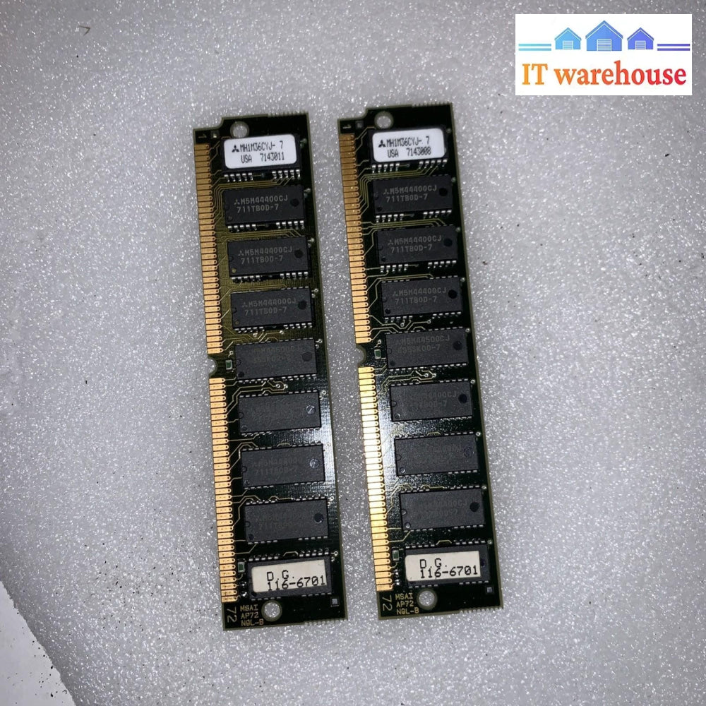 2x  Mitsubishi Memory EDO RAM PS/2 - SIMM 72 pin MH1M36CYJ-7
