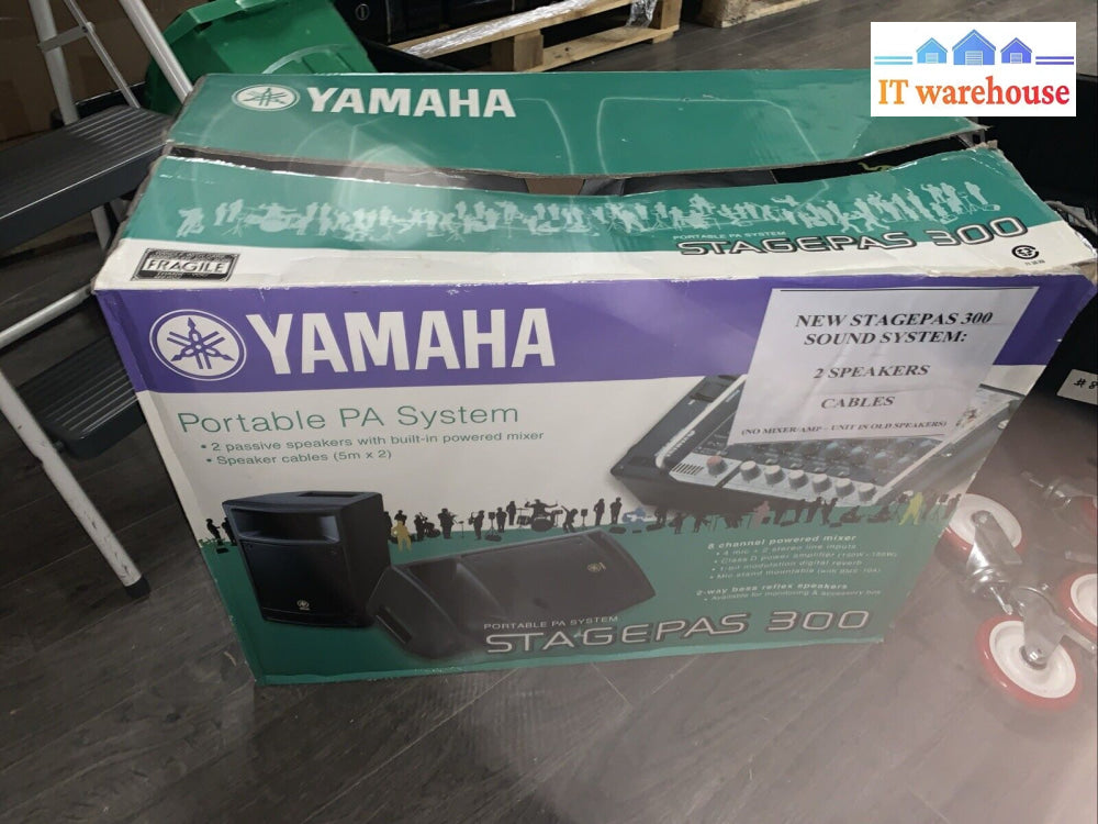 2x New Yamaha Stagepas 300 150W Portable PA System Speakers (NO MIXER)