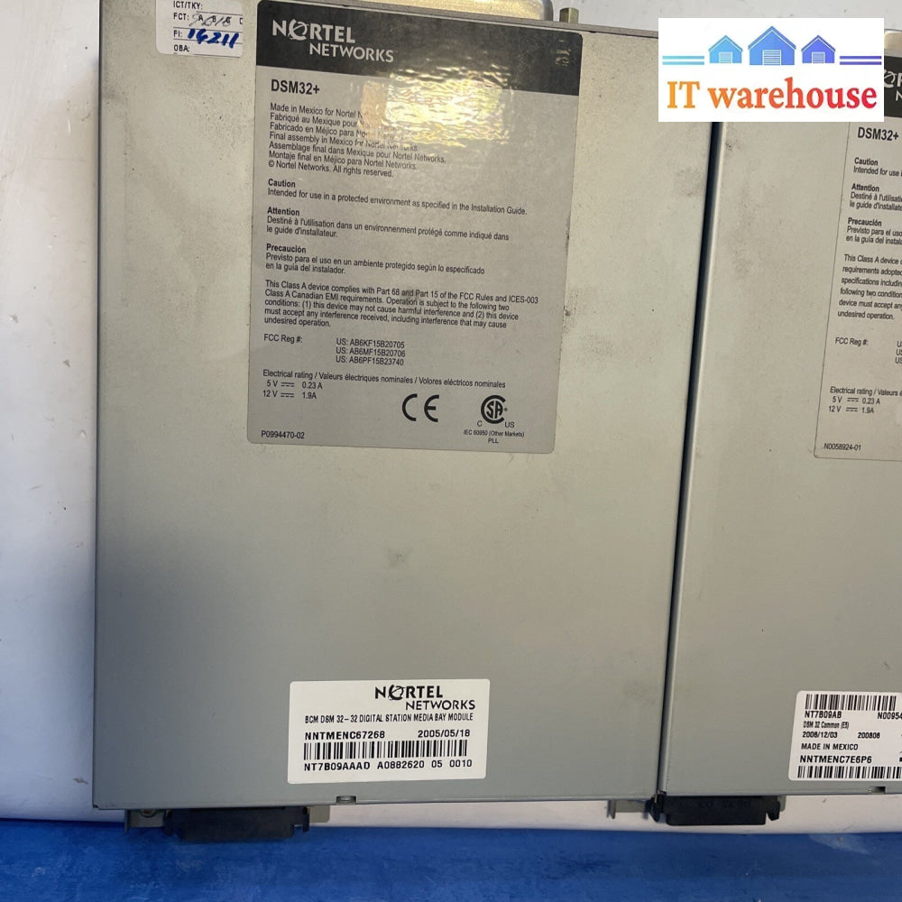 2x Nortel Networks BCM DSM 32+ Digital Station Module NT7B09AB