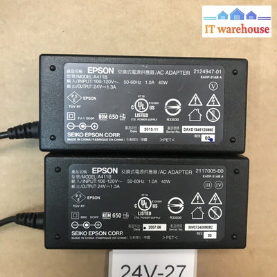2x Original Epson A411B 2124947-01 212494701 I.T.E. AC DC ADAPTER CHARGER SUPPLY
