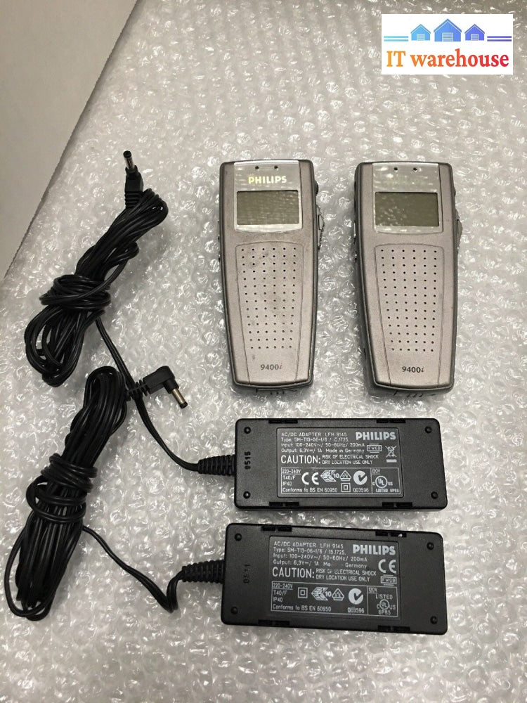 2x  Philips LFH9400 Digital Dictation Recorder with power supply @