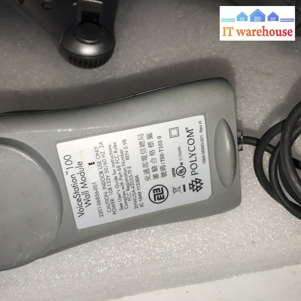 2x Polycom VoiceStation 100 Analog Conference Speakerphone W/ 2x Wall Power