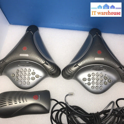 2x Polycom VoiceStation 100 Analog Conference Speakerphone W/ 2x Wall Power