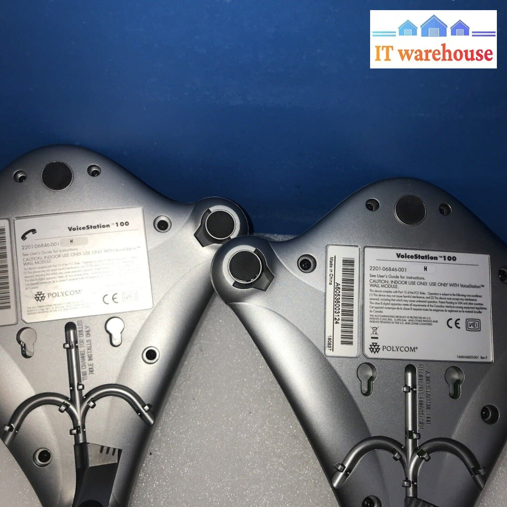 2x Polycom VoiceStation 100 Analog Conference Speakerphone W/ 2x Wall Power