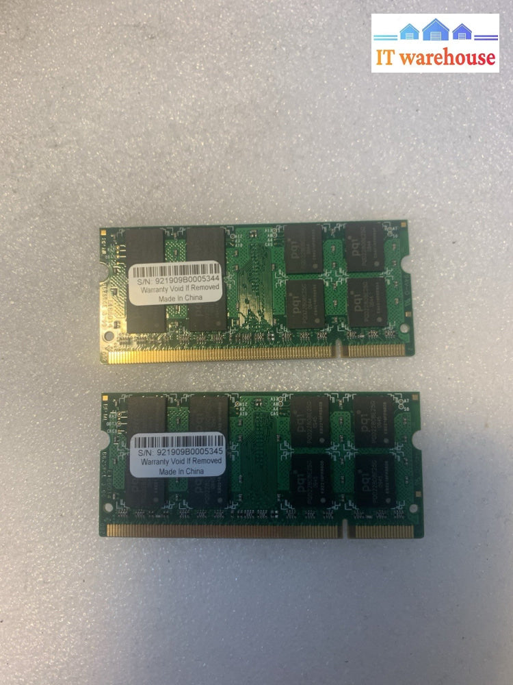 2x PQI 2GB DDR2 800MHz PC2-6400 Laptop Memory SO-DIMM 4GB Kit