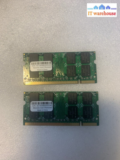 2x PQI 2GB DDR2 800MHz PC2-6400 Laptop Memory SO-DIMM 4GB Kit