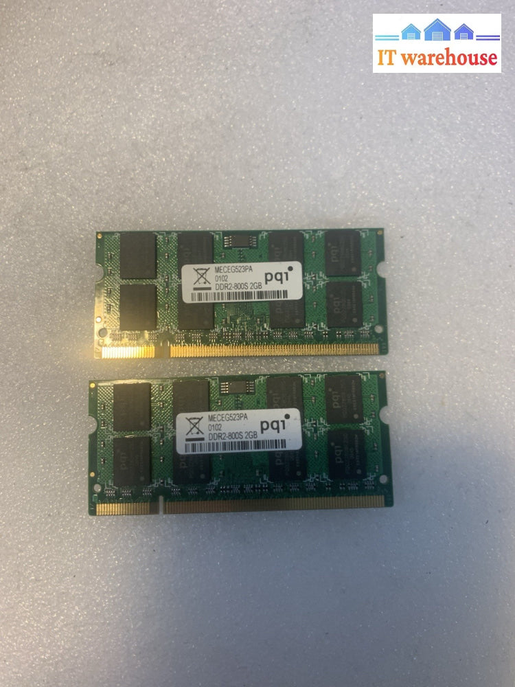 2x PQI 2GB DDR2 800MHz PC2-6400 Laptop Memory SO-DIMM 4GB Kit