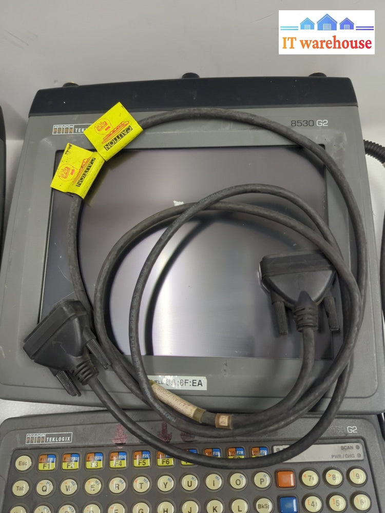 2x Psion Teklogix 8530 G2 Vehicle Mounted Computer w/ Keyboard + Cable (Read)