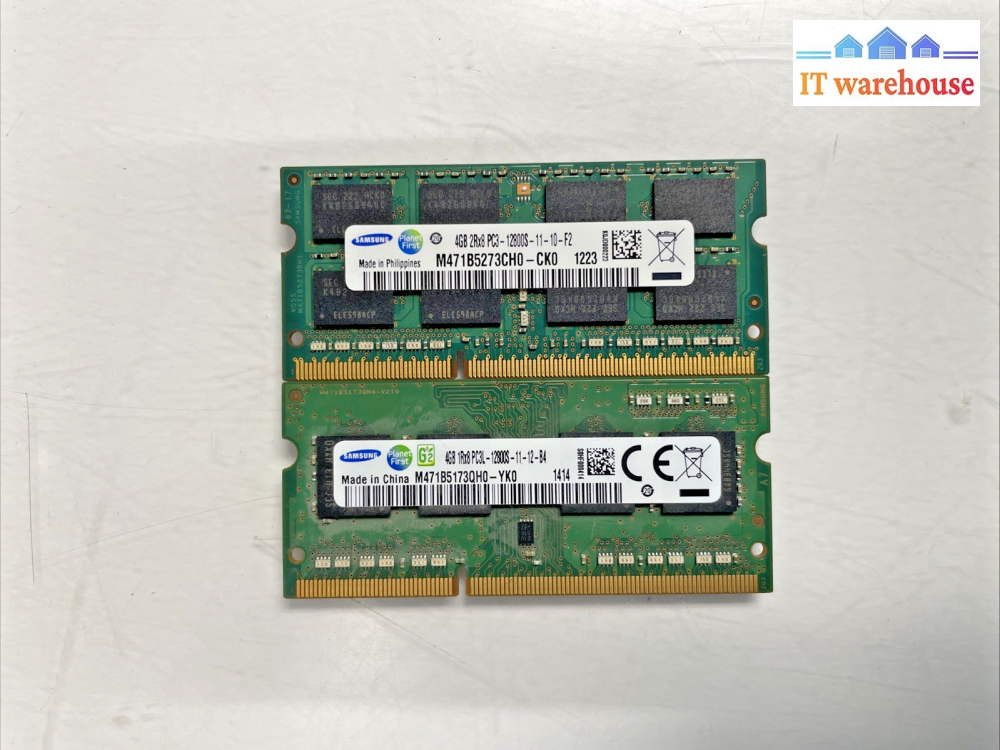 2x  Samsung 4GB 2RX8 PC3-12800S-11-10-F2 Laptop Memory  +