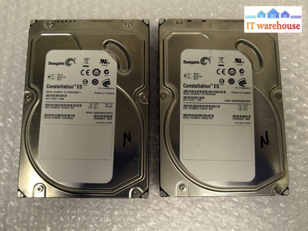 2x SEAGATE 9JX244  1TB 7.2K RPM 3.5" SAS HARD DRIVE ST31000424SS @-