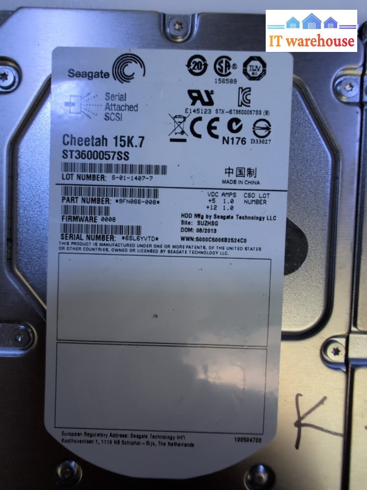 2x Seagate ST3600057SS Cheetah 15K.7 600 GB 15000 RPM 3.5" SAS HDD 9FN066 -