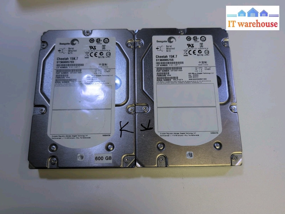 2x Seagate ST3600057SS Cheetah 15K.7 600 GB 15000 RPM 3.5" SAS HDD 9FN066 -