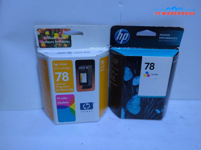 - 2X SEALED HP 78 Large Tri-Color Ink Cartridge   (EXPIRED)