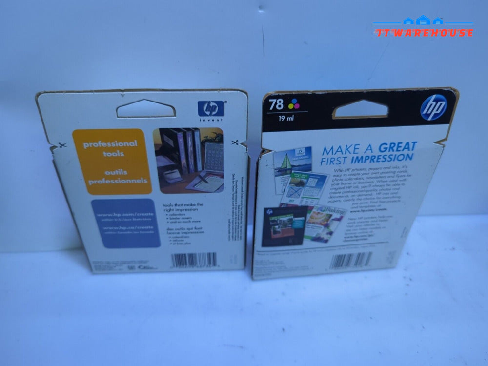 - 2X SEALED HP 78 Large Tri-Color Ink Cartridge   (EXPIRED)