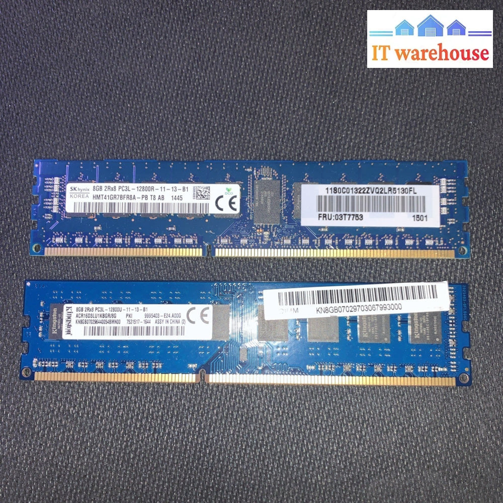 2x   SK HYNIX 8GB 2Rx8 PC3L-12800R-11-13-B1 HMT41GR7BFR8A RAM Server Memory