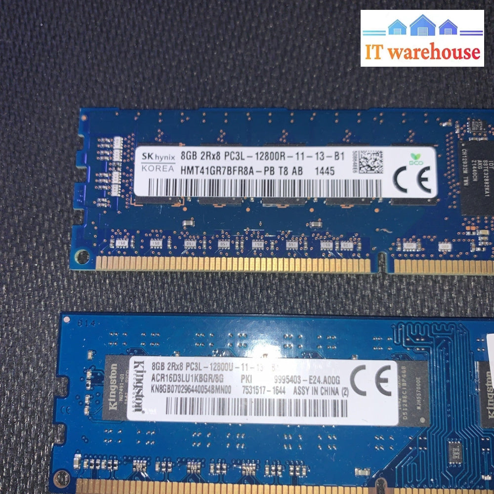 2x   SK HYNIX 8GB 2Rx8 PC3L-12800R-11-13-B1 HMT41GR7BFR8A RAM Server Memory