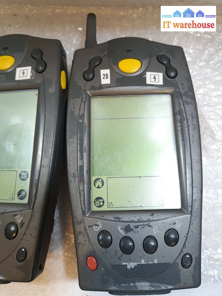 - 2x SYMBOL HANDHELD BARCODE SCANNER  SPT1733 WITH BATTERY (NO POWER,AS IS)