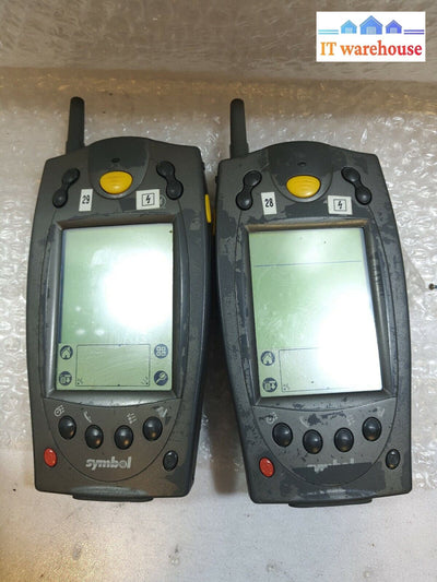 - 2x SYMBOL HANDHELD BARCODE SCANNER  SPT1733 WITH BATTERY (NO POWER,AS IS)