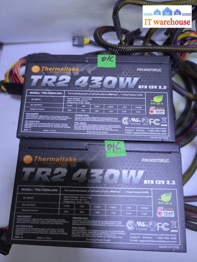 2X Thermaltake Tr2-430W 430Nl2Nc Power Supply 8 Pin(4 + 4) & 6Pin Pcie -