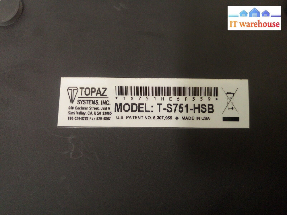-  2x Topaz Signature Pad (6.5" x 7.5") T-S751-HSB(NO BATTERY/NO STYLUS) AS IS